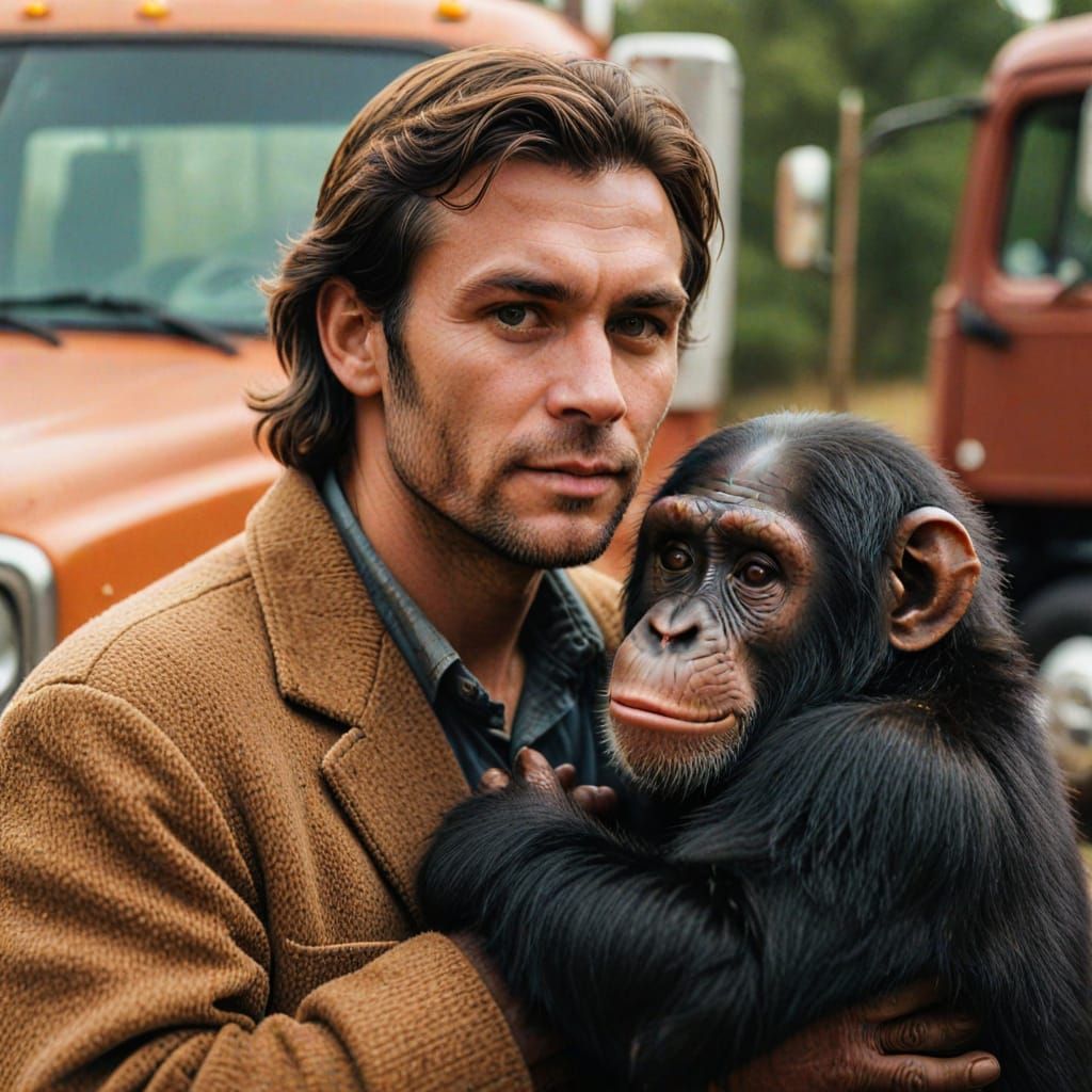 B.J. McKay and Bear: Retro Trucking Photography