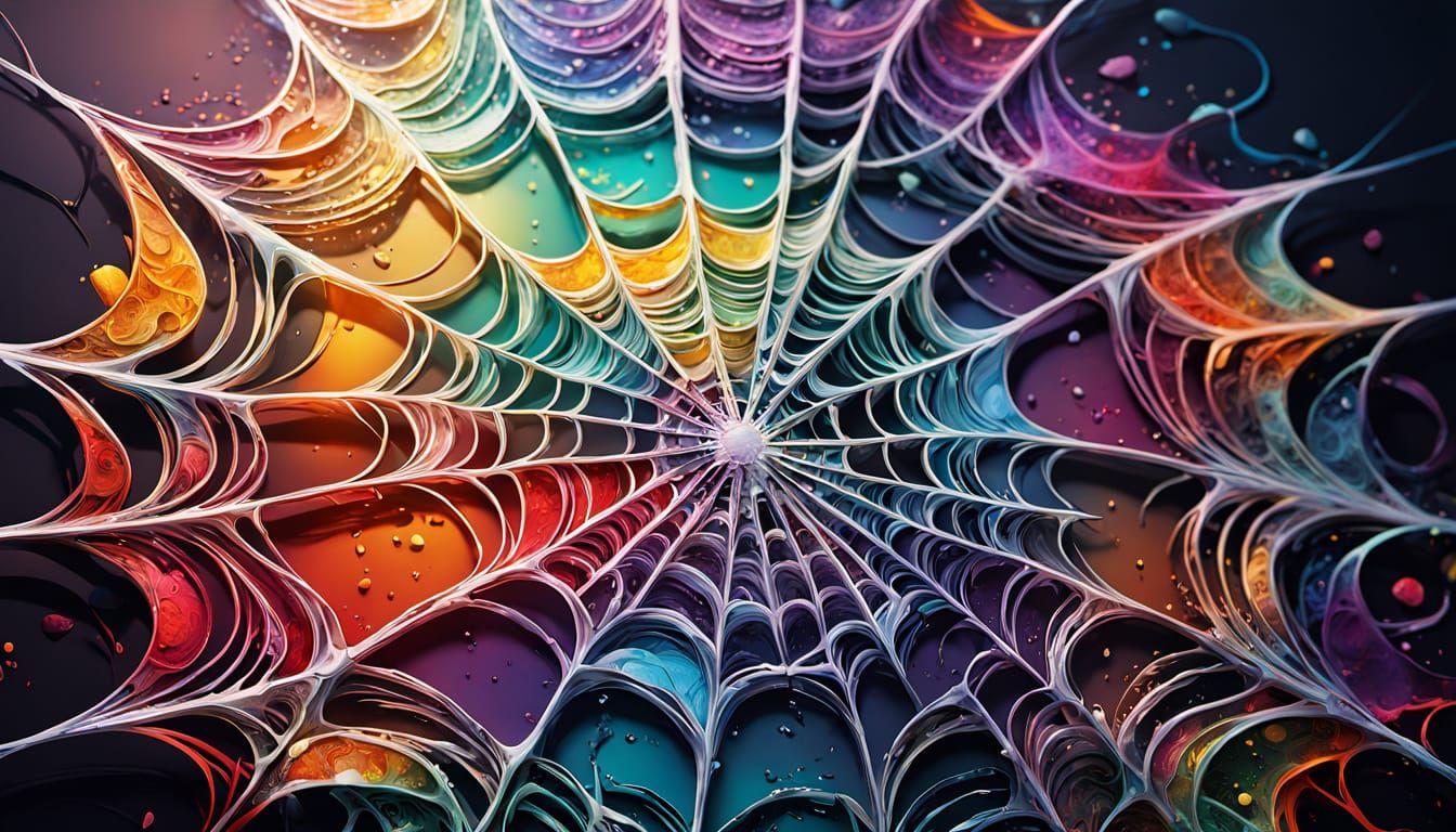 Abstract Spiderweb Sculptures in Vibrant Colors