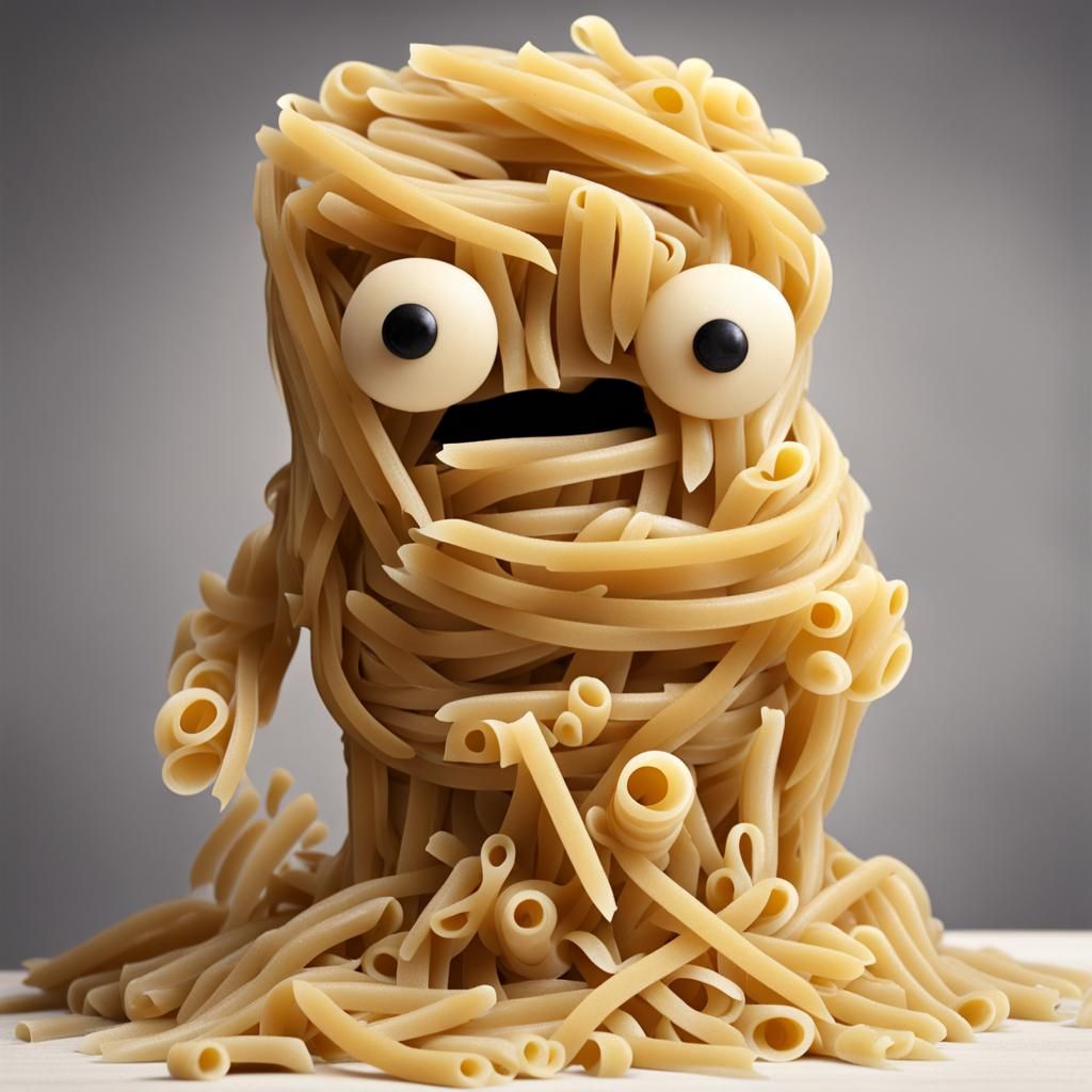 AI Renders a Whimsical Pasta Golem