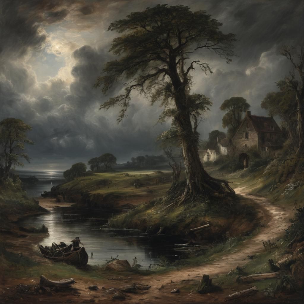 Grimdark Landscape in the Style of Romanticism