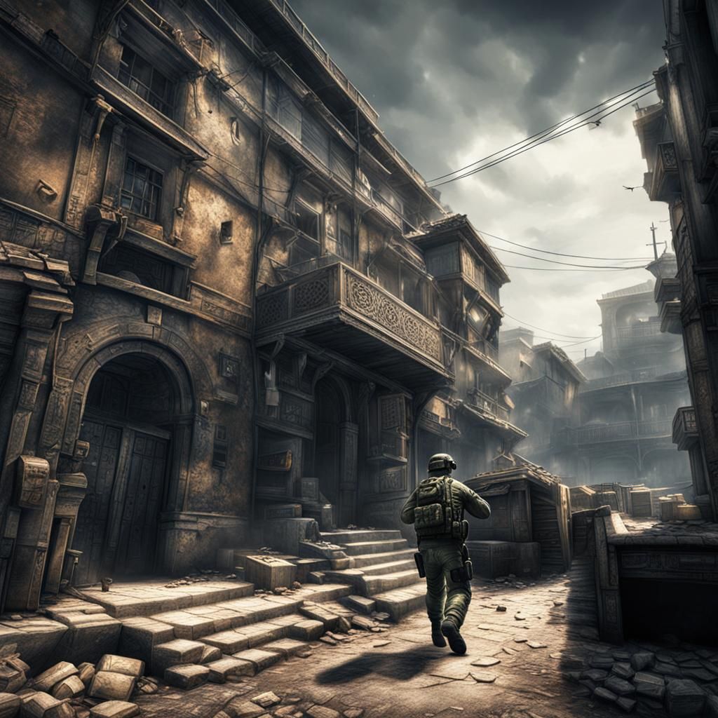 Hyperrealistic Counter Strike Scene in HDR