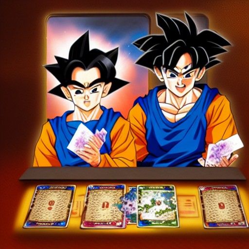 Goku and Gohan Play Cards in Ethereal Anime Style