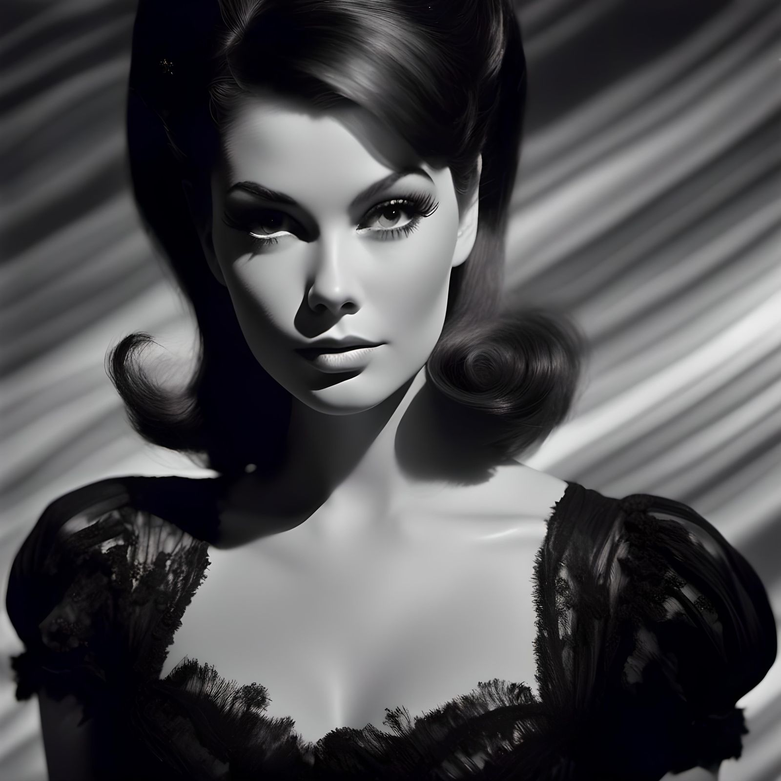 Chiaroscuro Portrait of a 1960s Femme Fatale