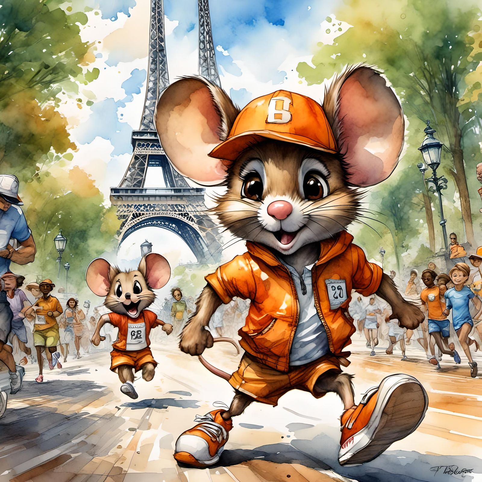 Adventurer Mouse Runs Paris Olympics Marathon