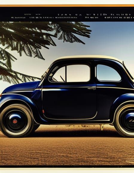 Fiat 500 with Christmas Tree, Bauhaus Style