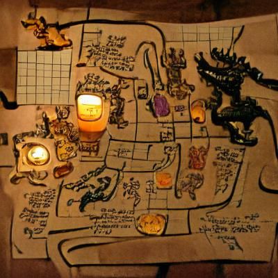 Candlelit Treasure Map of Dragon's Lair