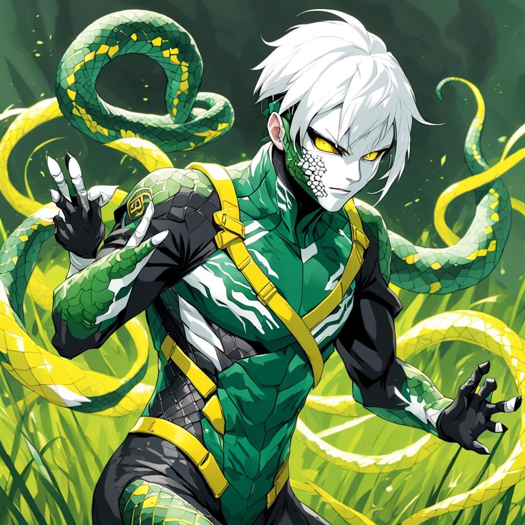 Heroic Serpentine Boy in Dark Green Camouflage