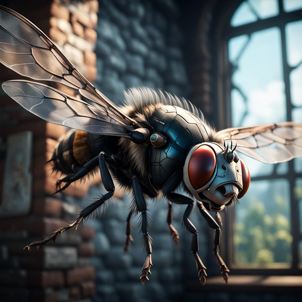 Fly on the Wall in 3D Cinematic Style