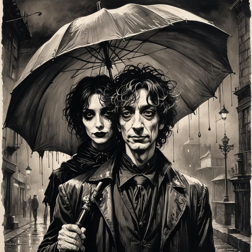 Death of the Endless: Monochromatic Comic Art Portrait