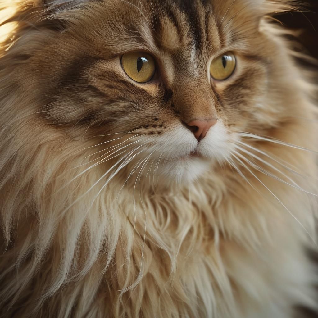 Cinematic Norwegian Forest Cat Portrait