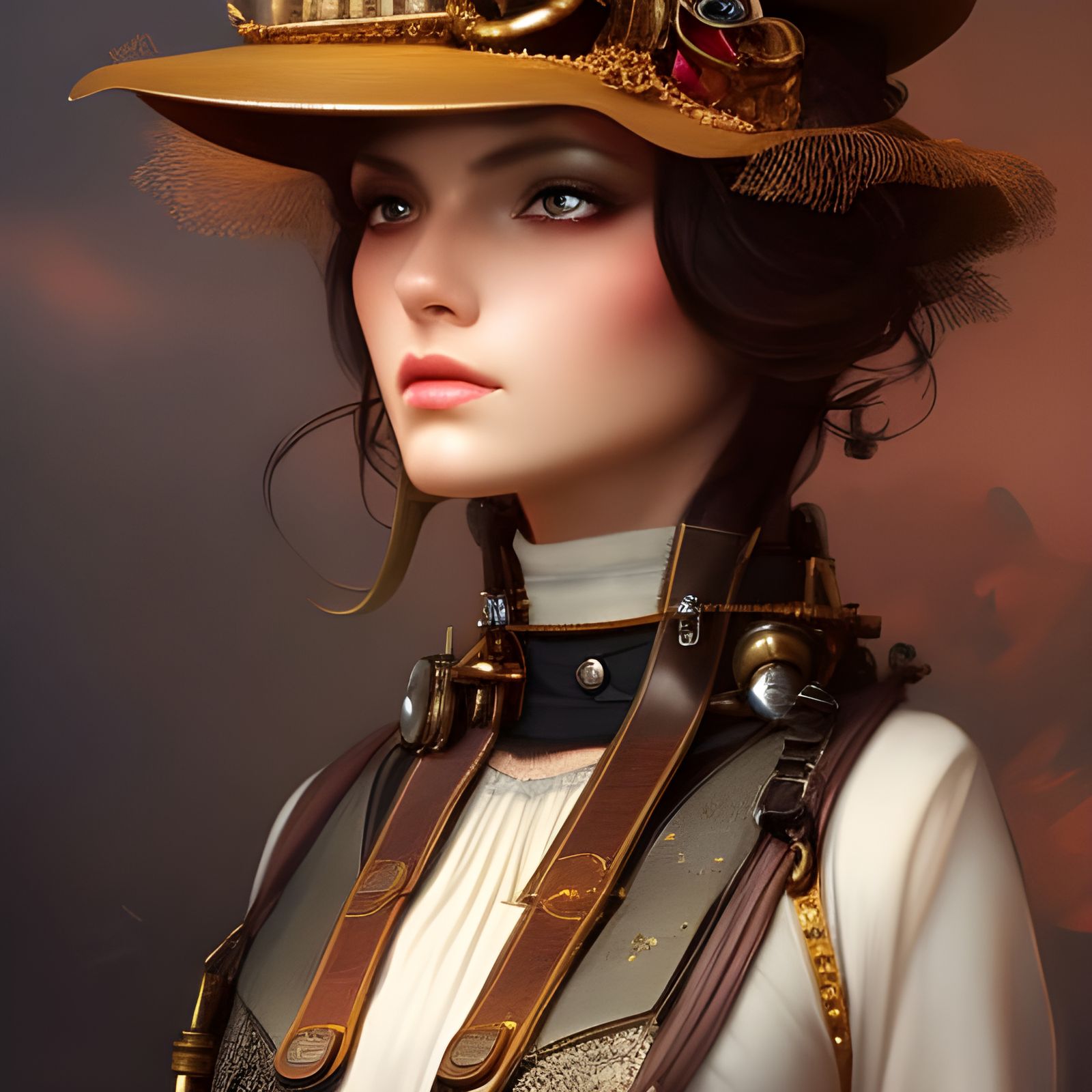 Cute Steampunk Girl Portrait in 8k Resolution