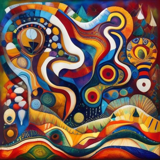 Vibrant Encaustic Landscape Inspired by Abstract Art