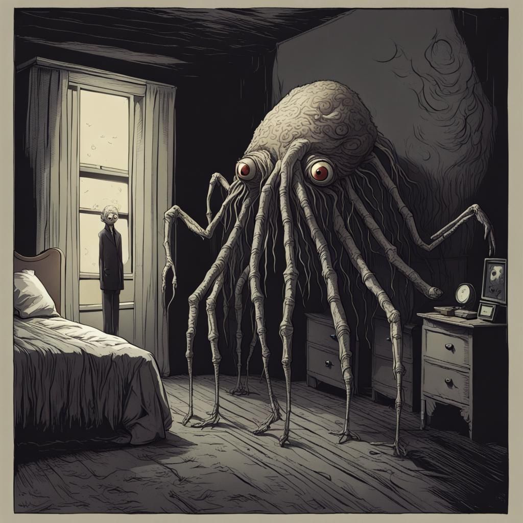 Terrifying Multi-Legged Creature Watching Sleeper