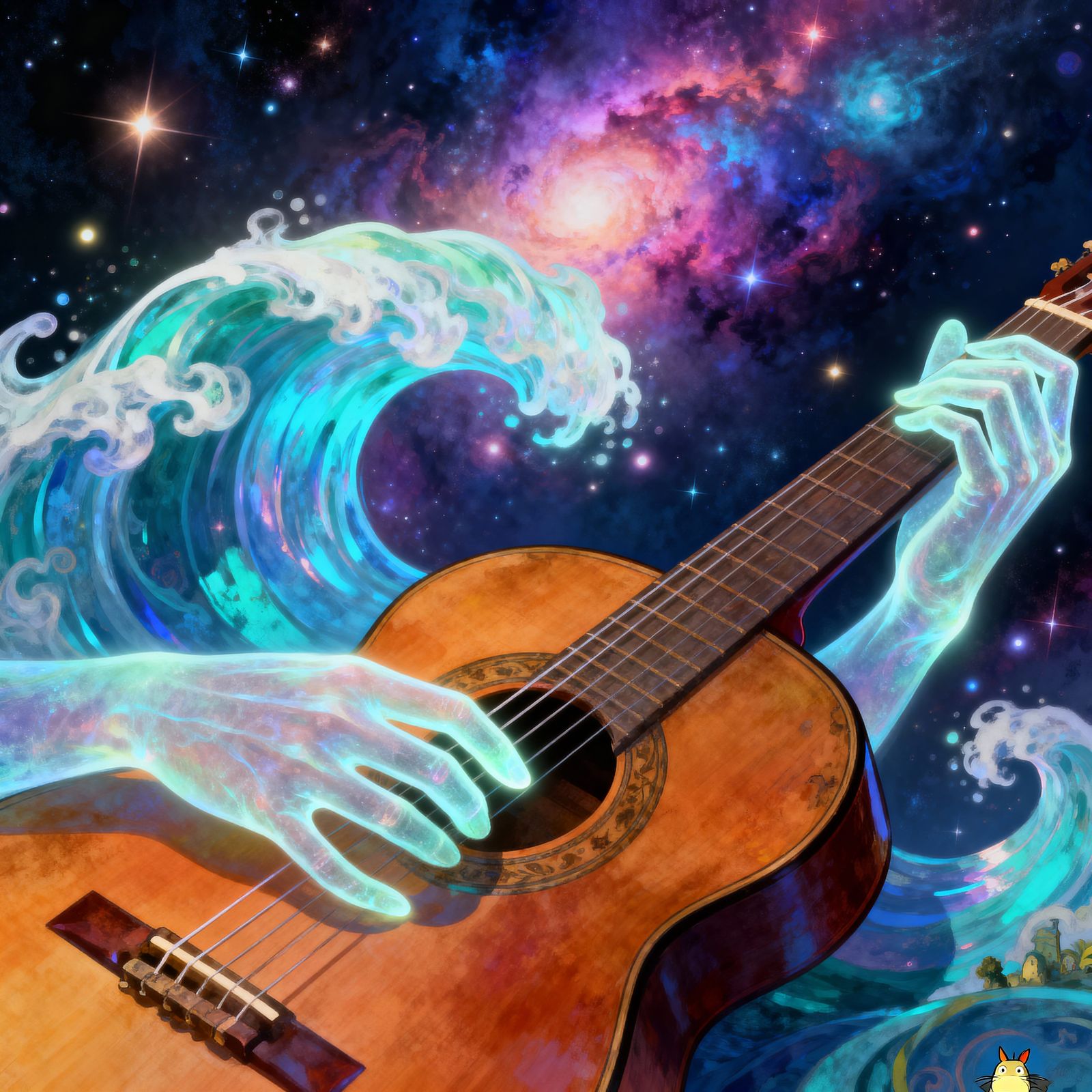 Spectral Fingers Play Guitar Amidst Cosmic Nebula