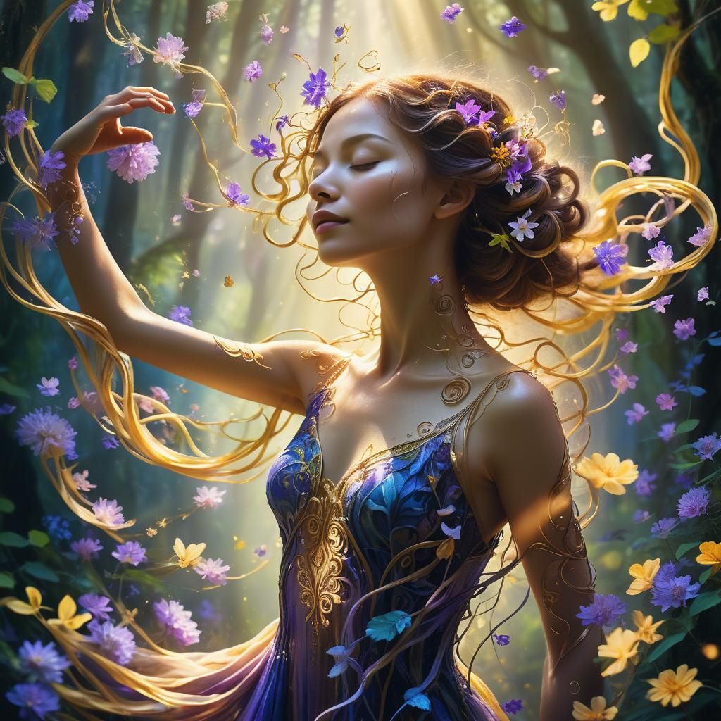 Woman in Divine Light Fantasy Portrait
