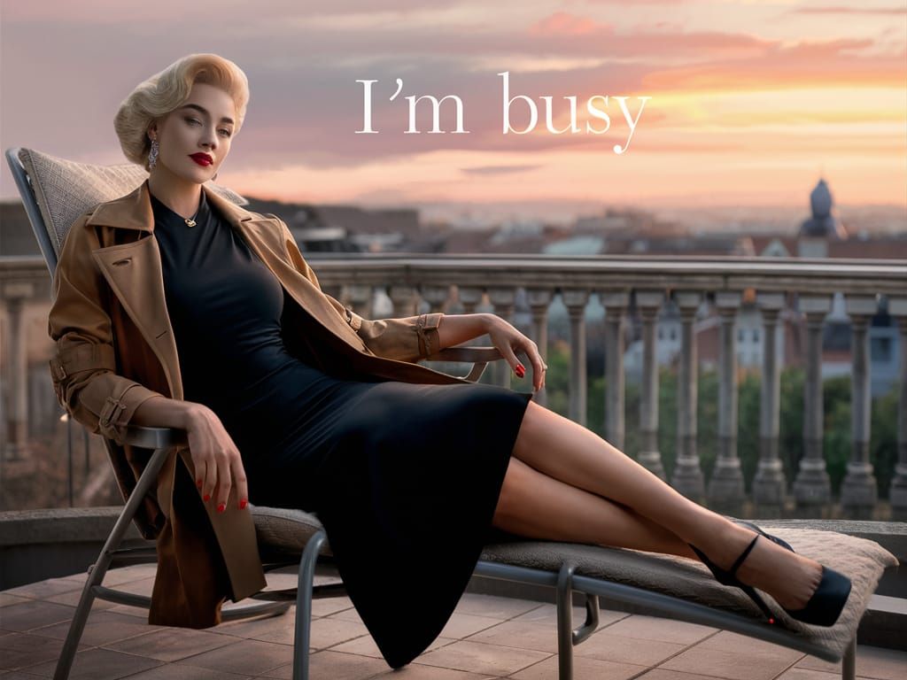 Sophisticated Woman on Balcony Exudes Confidence