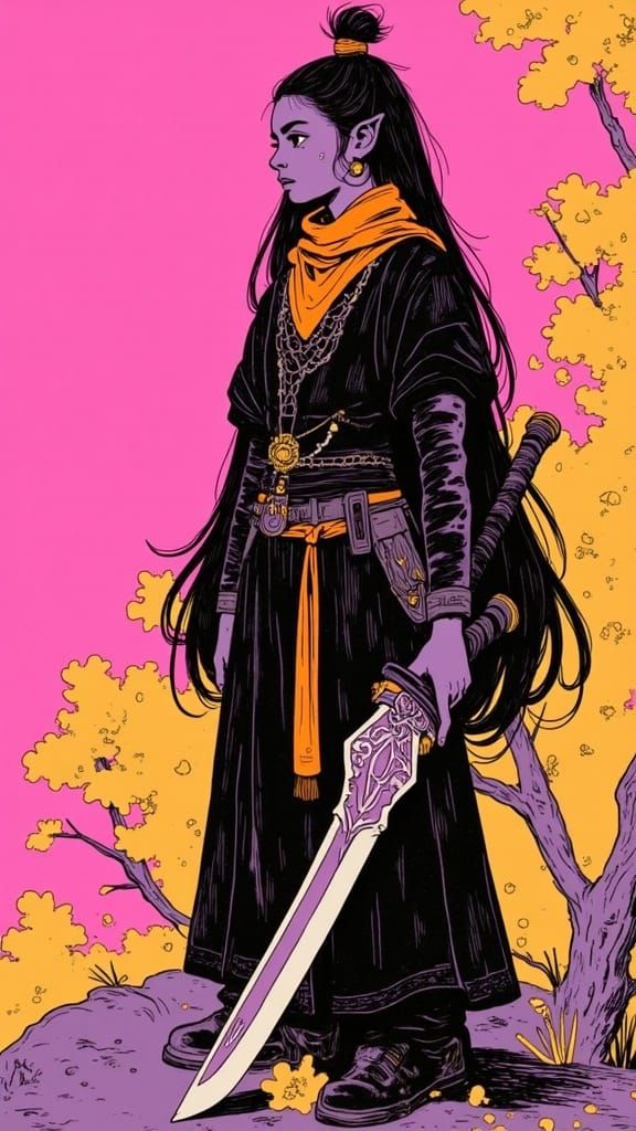 <lora:Alius:1.0> sketch illustration style (desaturated, col...