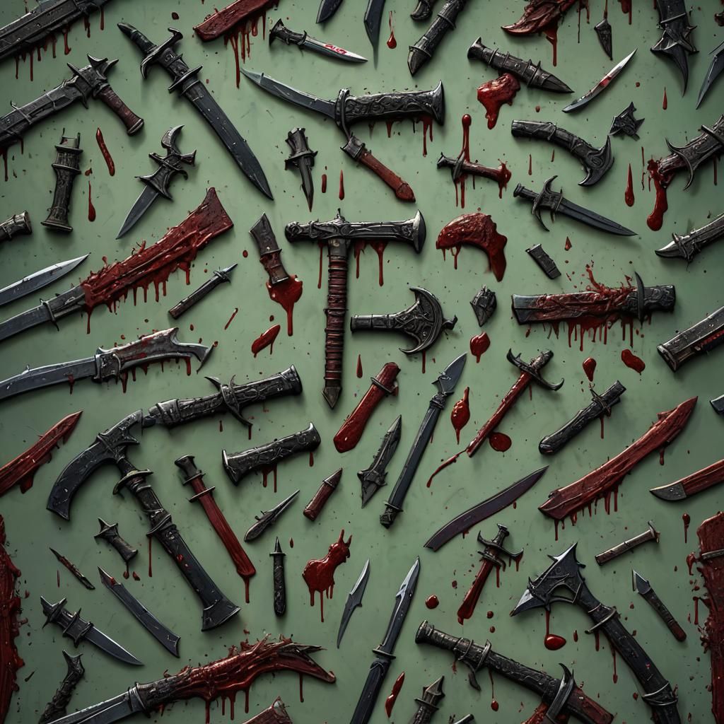 Dark Fantasy Weapons in Hyperdetailed Art Style