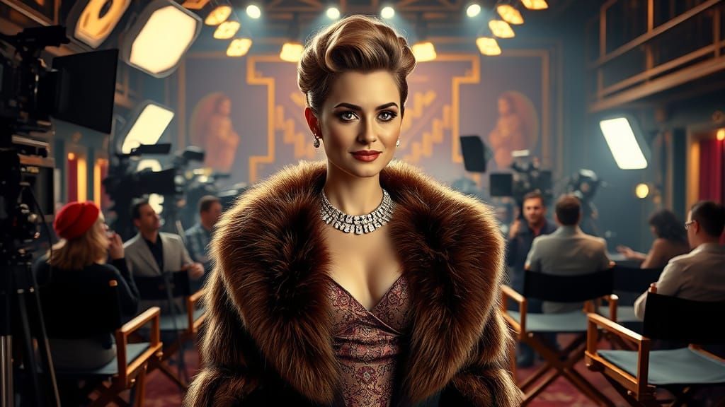 Old Hollywood Glamour on a Classic Movie Set