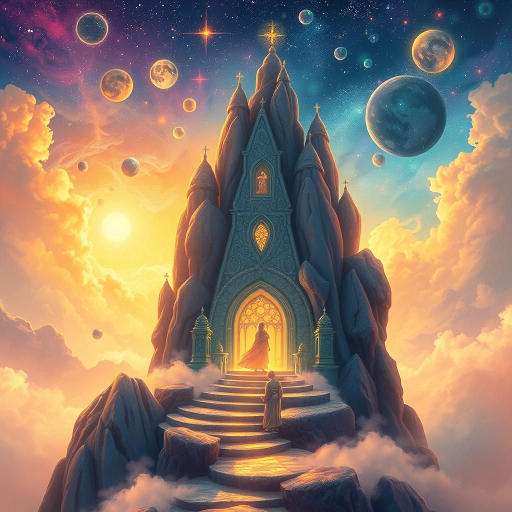 Ethereal Fantasy Illustration with Astral Cosmos