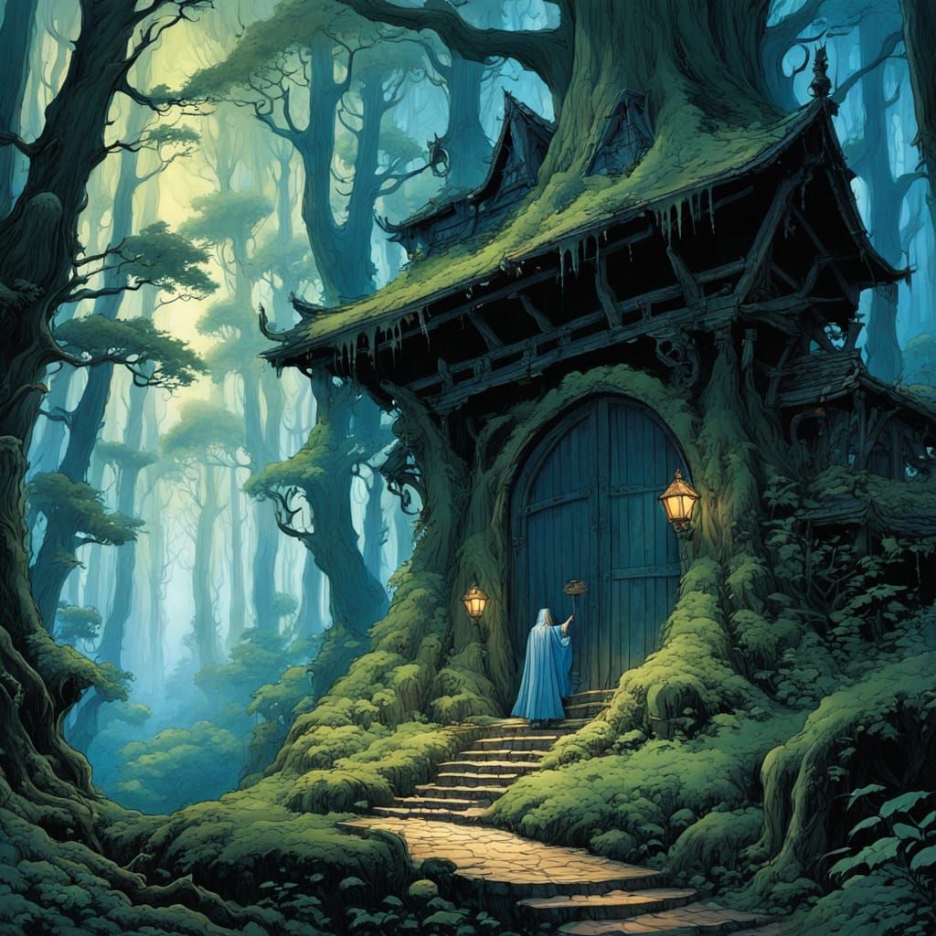 Young Wizard in Enchanted Forest, Ghibli Style