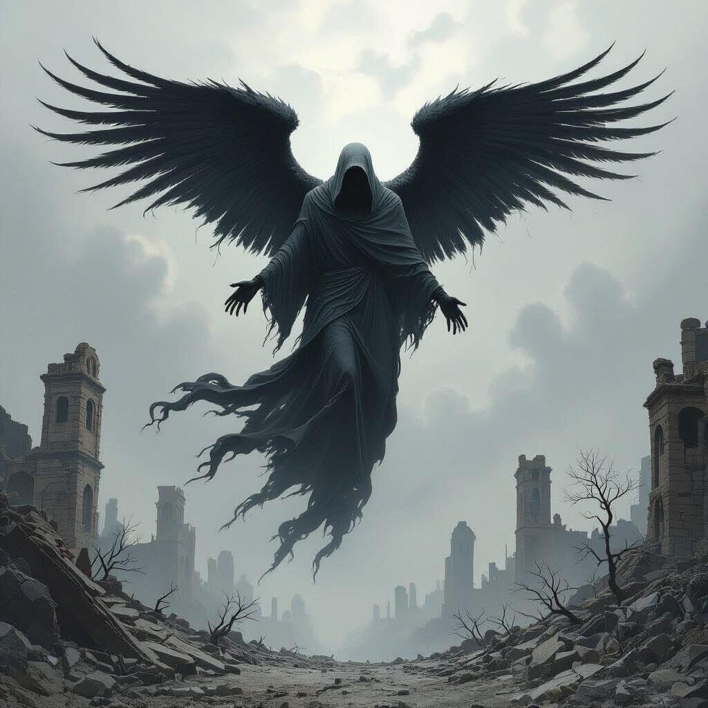 Angel of Death Descends on Ruined World