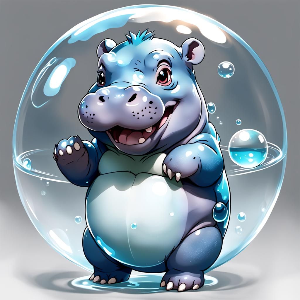 a blue baby hippo