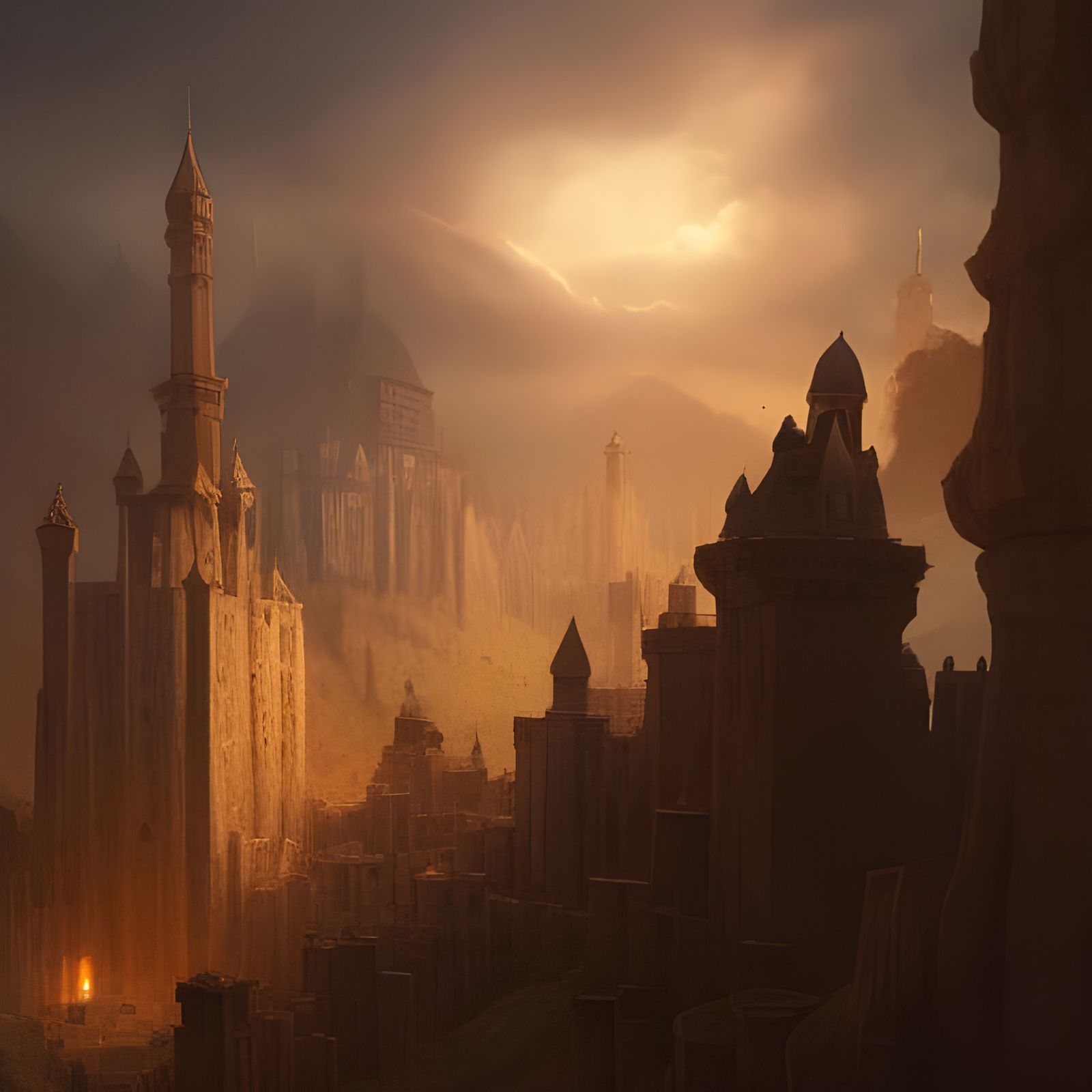 Medieval Arabian Fantasy Adventure in Dark Concept Art