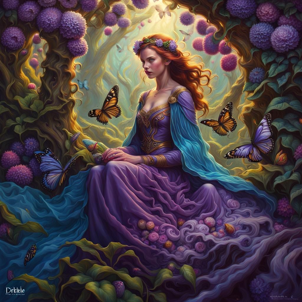 Vibrant Violet Flower in Painterly Style