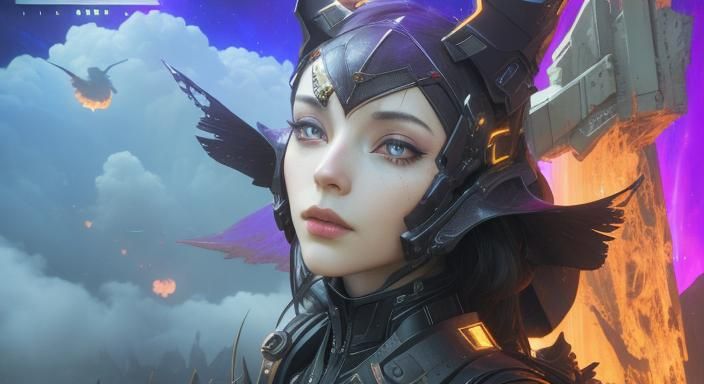 Astronaut in Eerie Space Station: Dark Fantasy Art