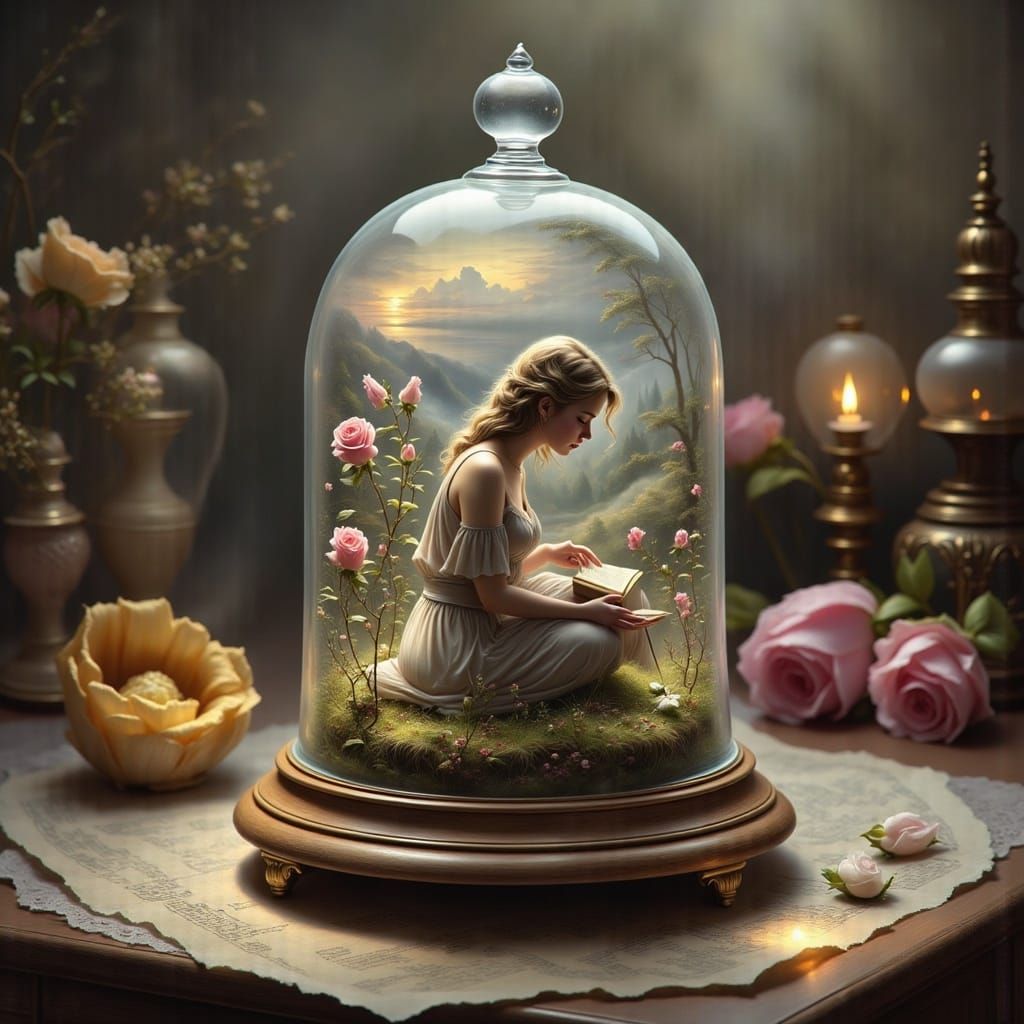 Sylvia Plath in a Glass Bell Jar