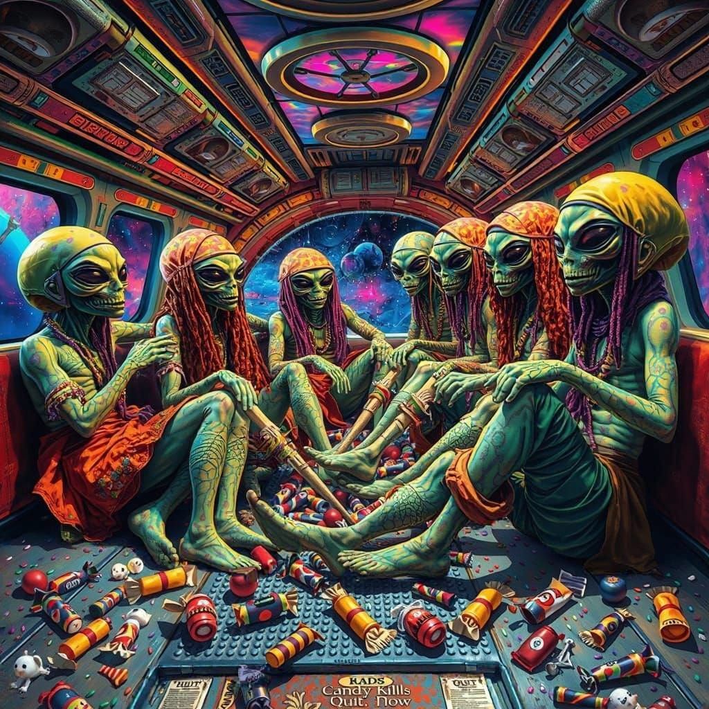 Psychedelic/Trippy Sci-Fi Inspired - "CANDY KILLS - QUIT NOW!"