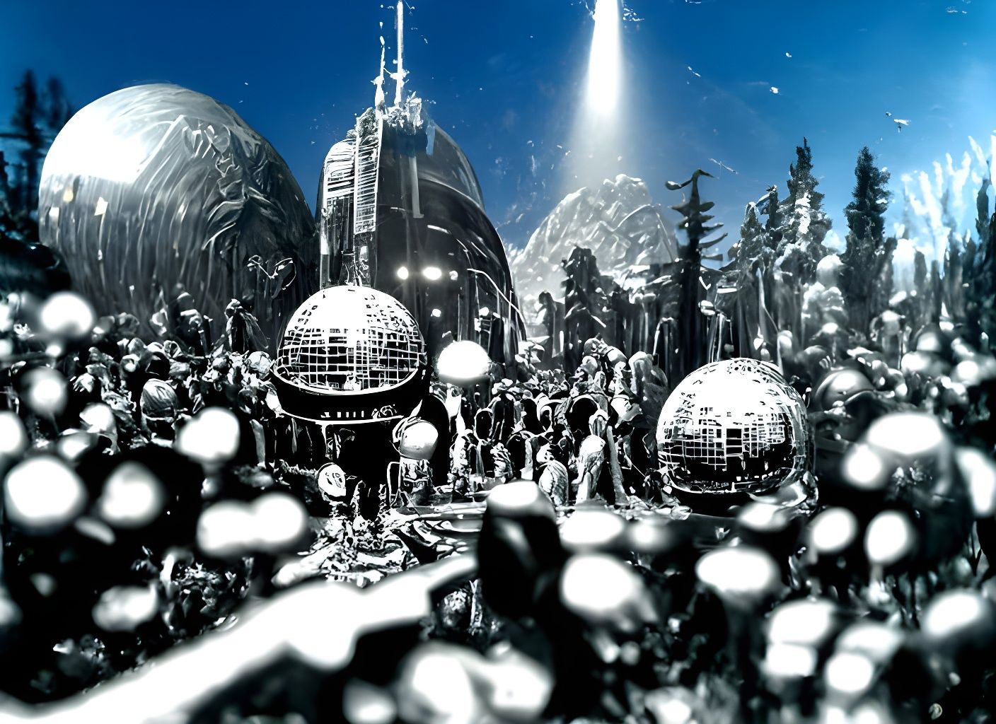 Radiant Disco Club with Mirror Ball, Photo-Realistic
