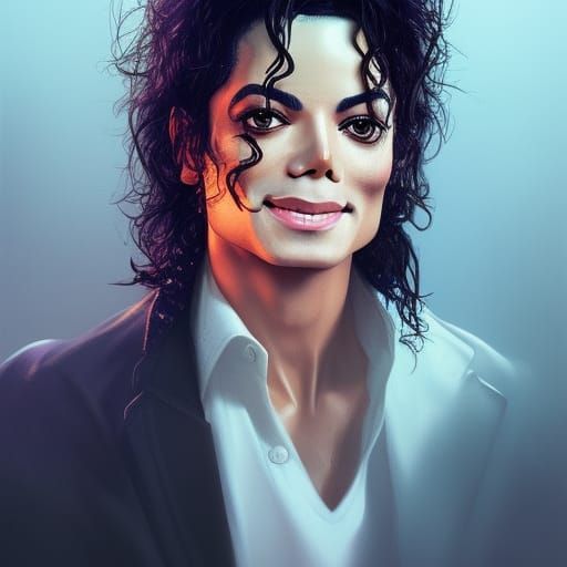 Michael Jackson Portrait in Art Nouveau Style