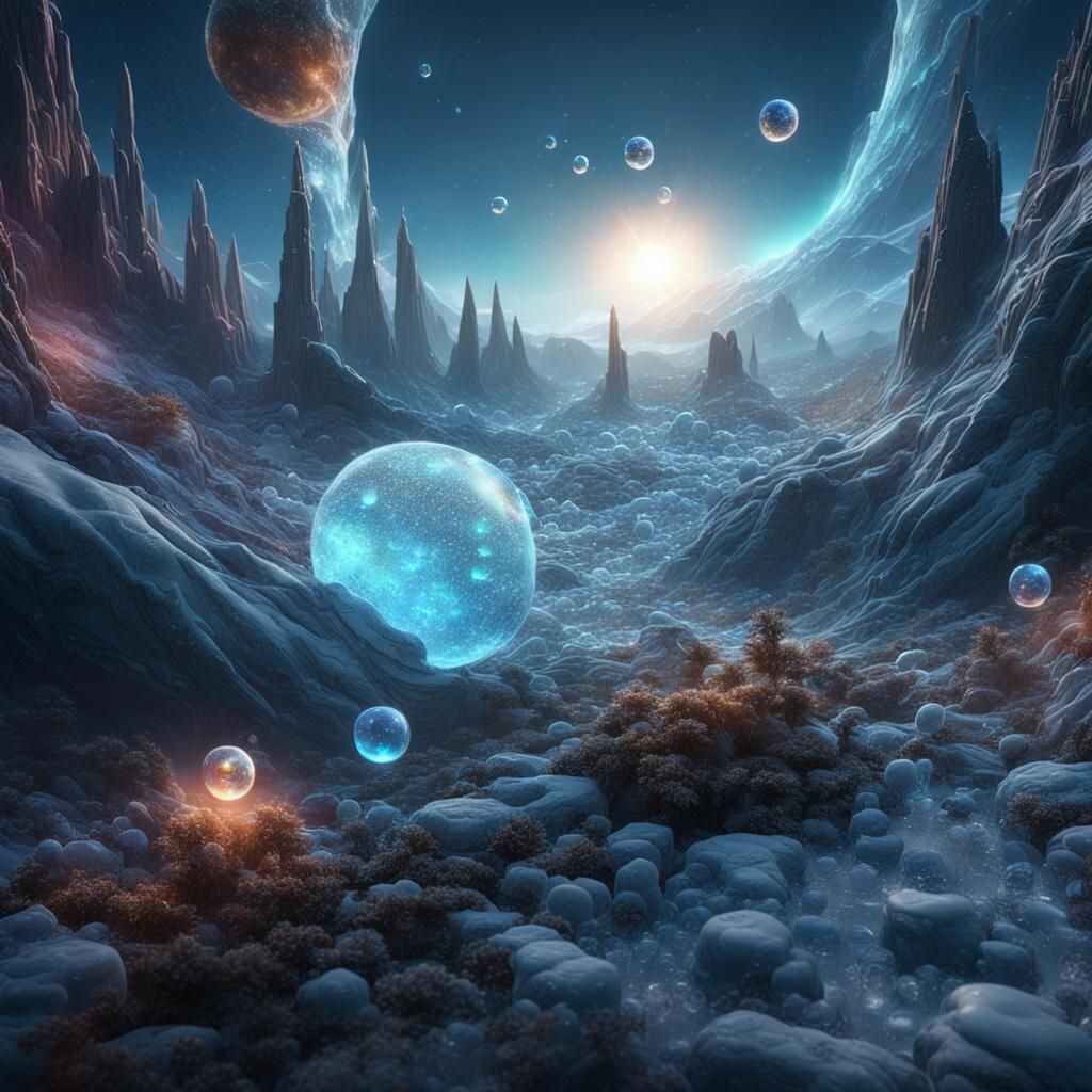 Icy Galaxy: Detailed Fantasy Concept Art