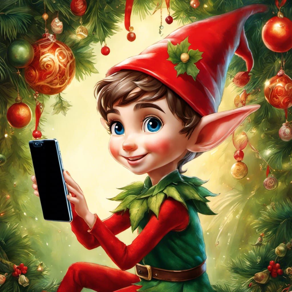 Elf on the Shelf Selfie Portrait