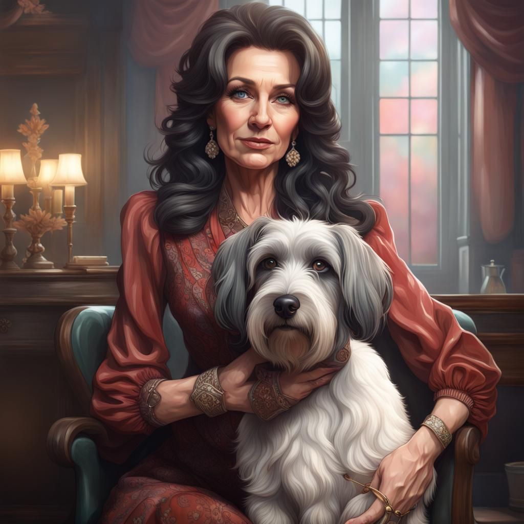 Loretta Lynn Portrait with Miniature Schnauzer