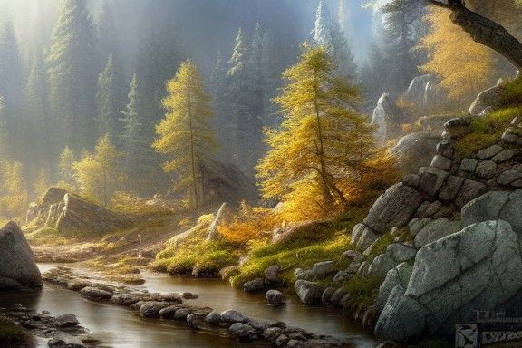 Detailed Forest Landscape Concept Art in 8k
