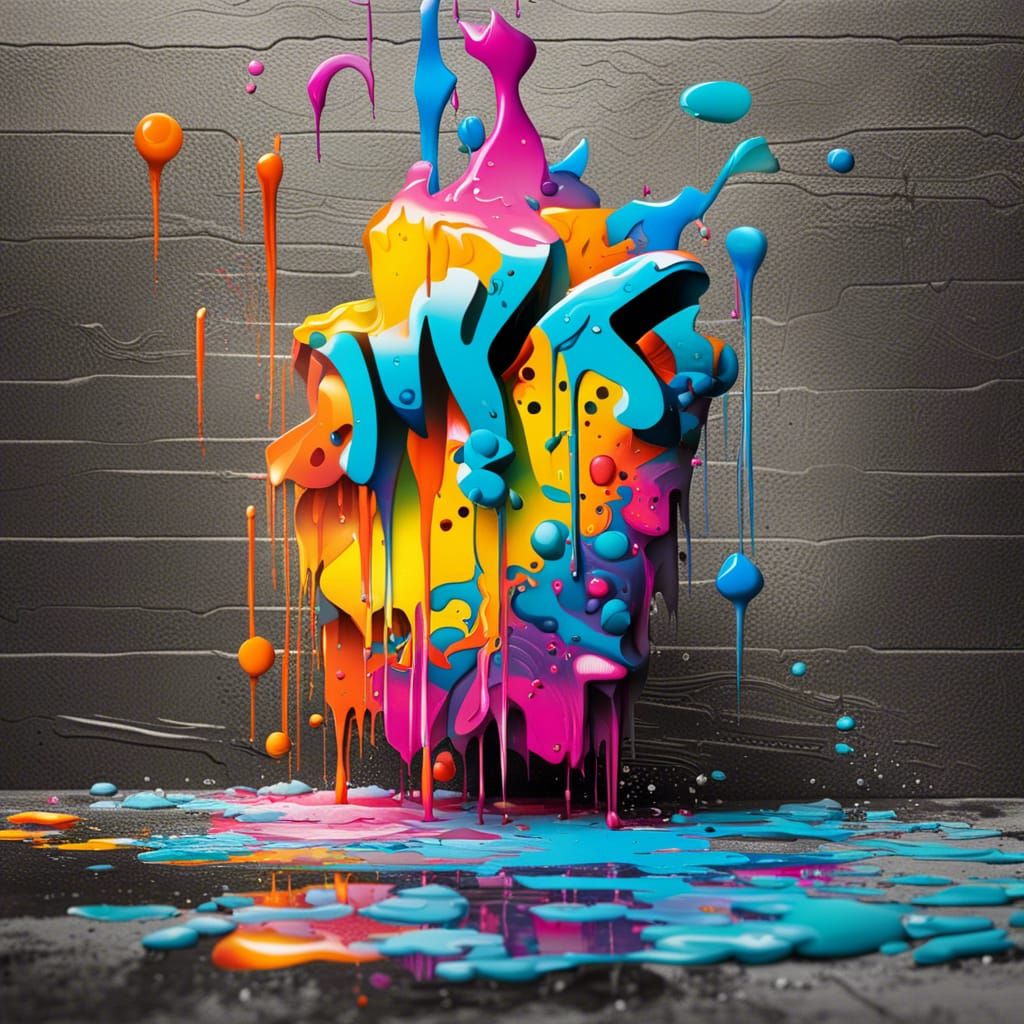 Dynamic Graffiti Art with Polychromatic Oil Gouache
