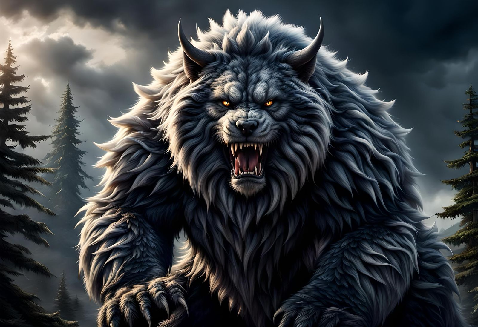 Giant Furry Protector: An Ultra-Realistic Photo