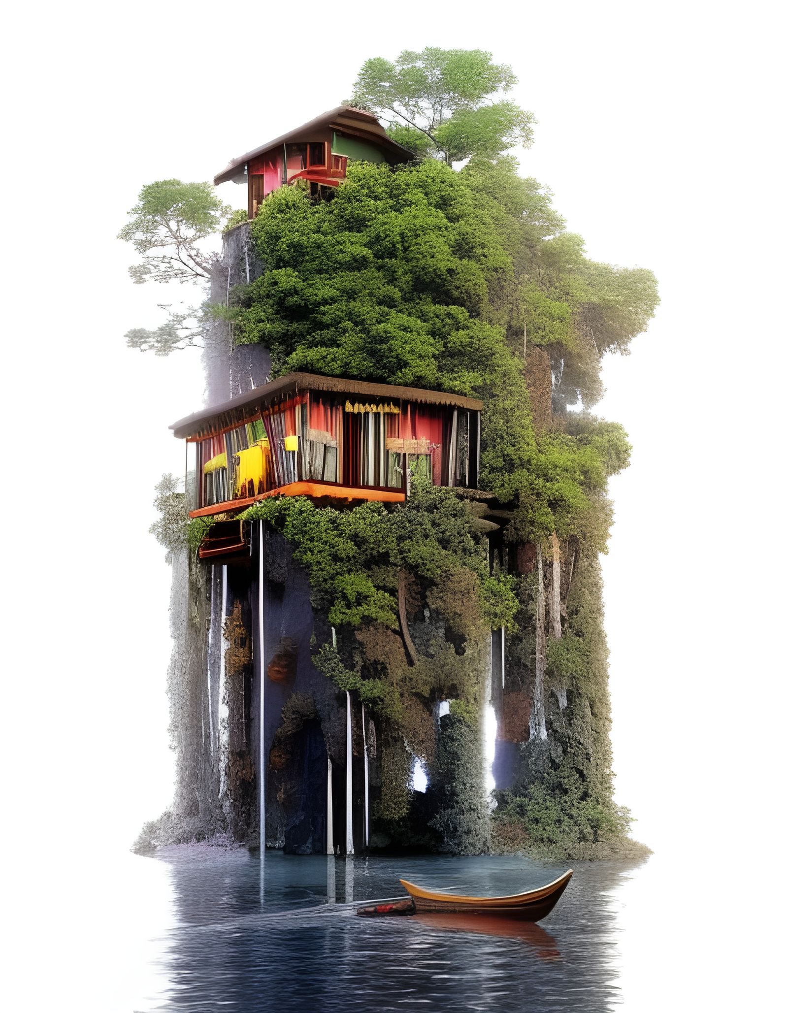 Menacing Troll in Stormy Jungle Landscape