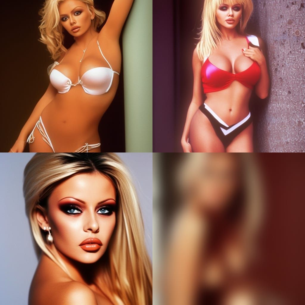 90s Style Photo of Woman Undressing with Bokeh