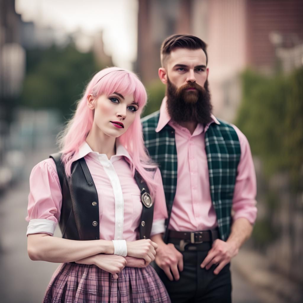 Crossdresser in School Uniform on Romantic Date