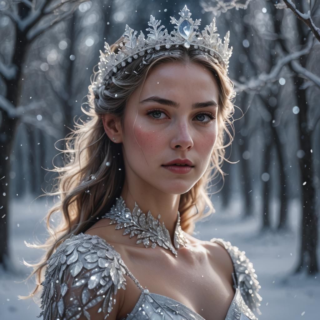 Icy Queen in Crystal Crown Portrait