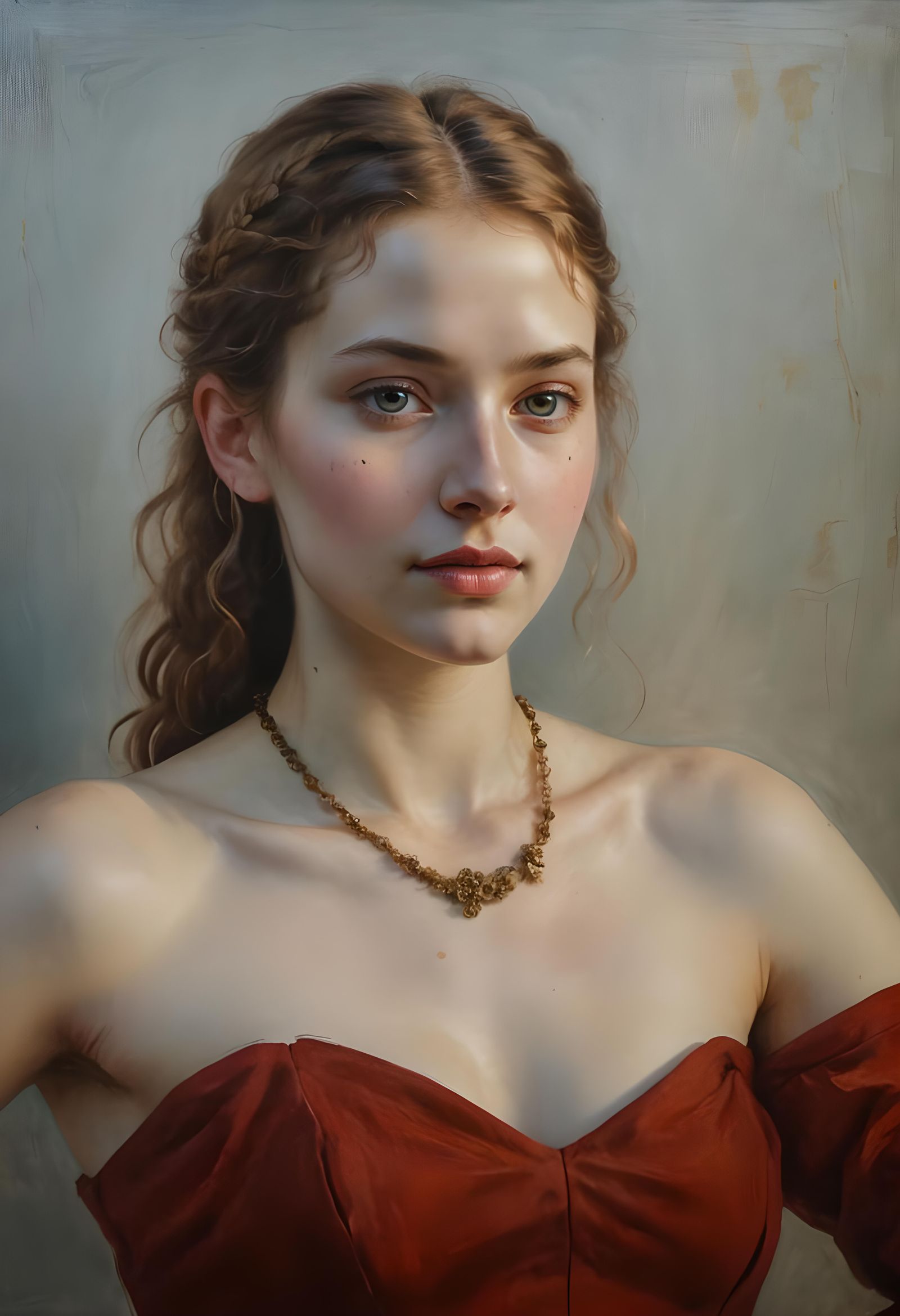 Woman's Portrait as Rembrandt Style Oil Painting