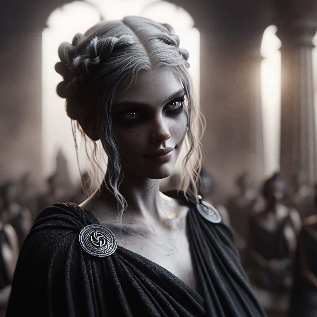 Adikia: Greek Goddess of Injustice in Dramatic Painting