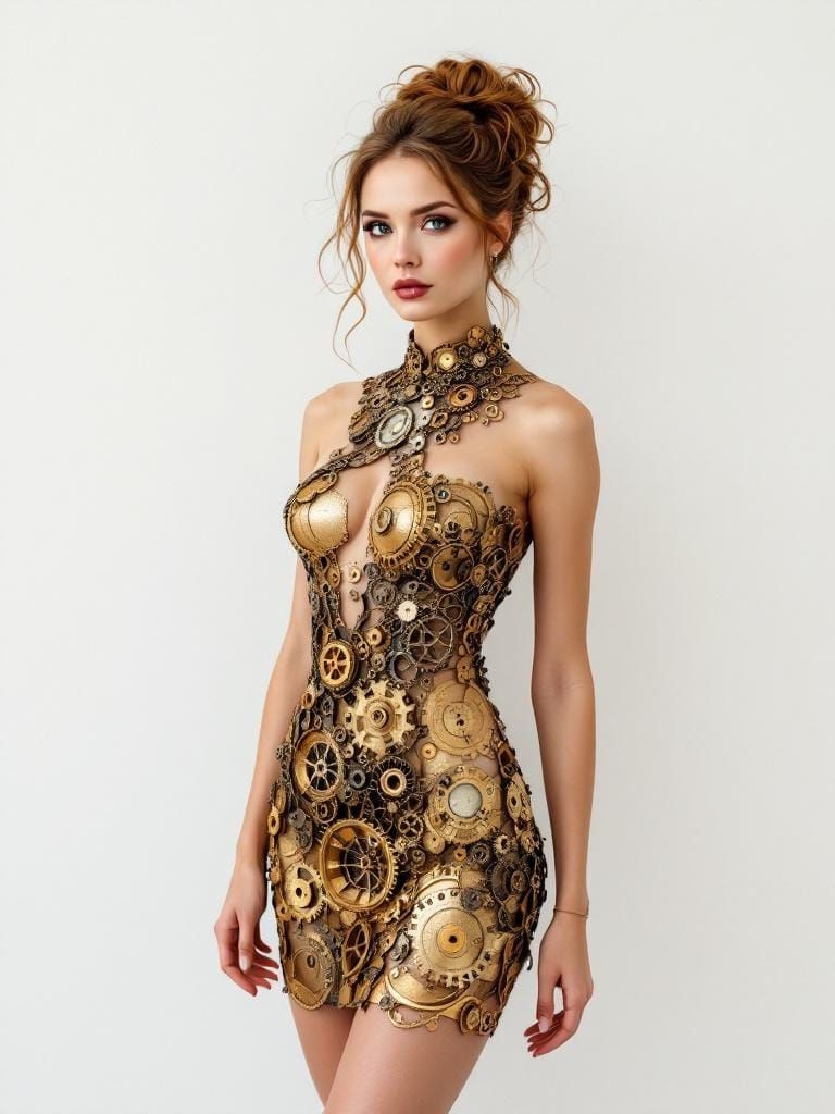 Steampunk Pin-Up in Dimensional Papercraft