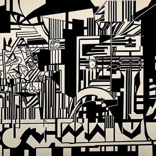 Abstract Graphic Score Inspired by Cave Paintings