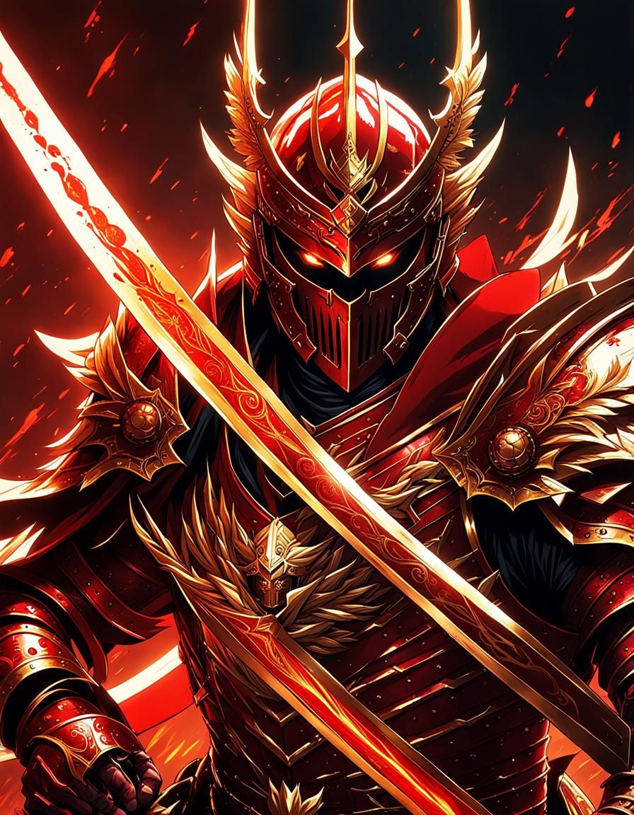 Bloodthirsty Warrior in Red Armor: Anime Key Visual