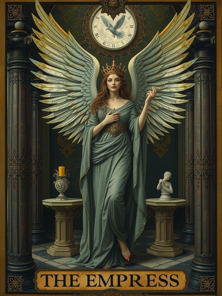 The Empress Tarot Card Portrait in Oil Gouache Style